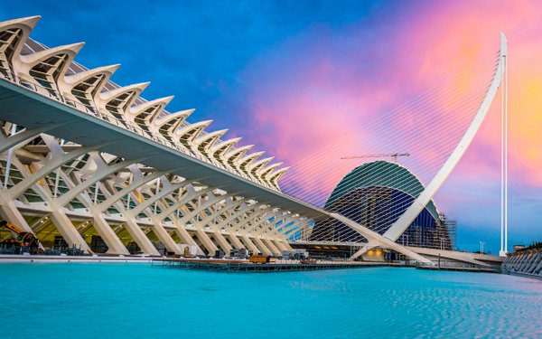 Amazing Sky over the Ciudad de las Artes y las Ciencias in Valen