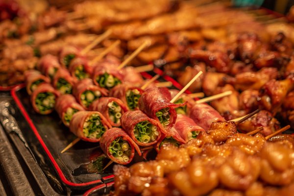 Skewers at Shilin Night Market, Taipei