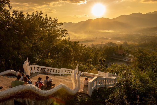 Sunset View from White Buddha in Pai