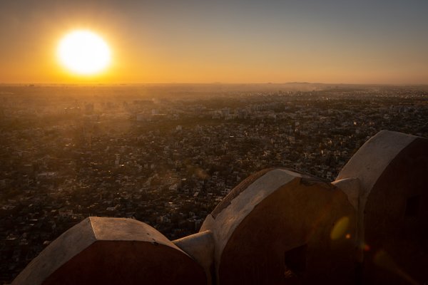 Sunset view over Jaipur from Nahargarh Fort